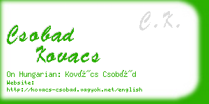 csobad kovacs business card